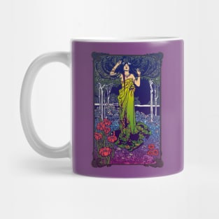 Art Nouveau Lady (green/pink) Mug